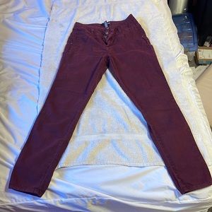 Burgundy Hi-Rise Jeans